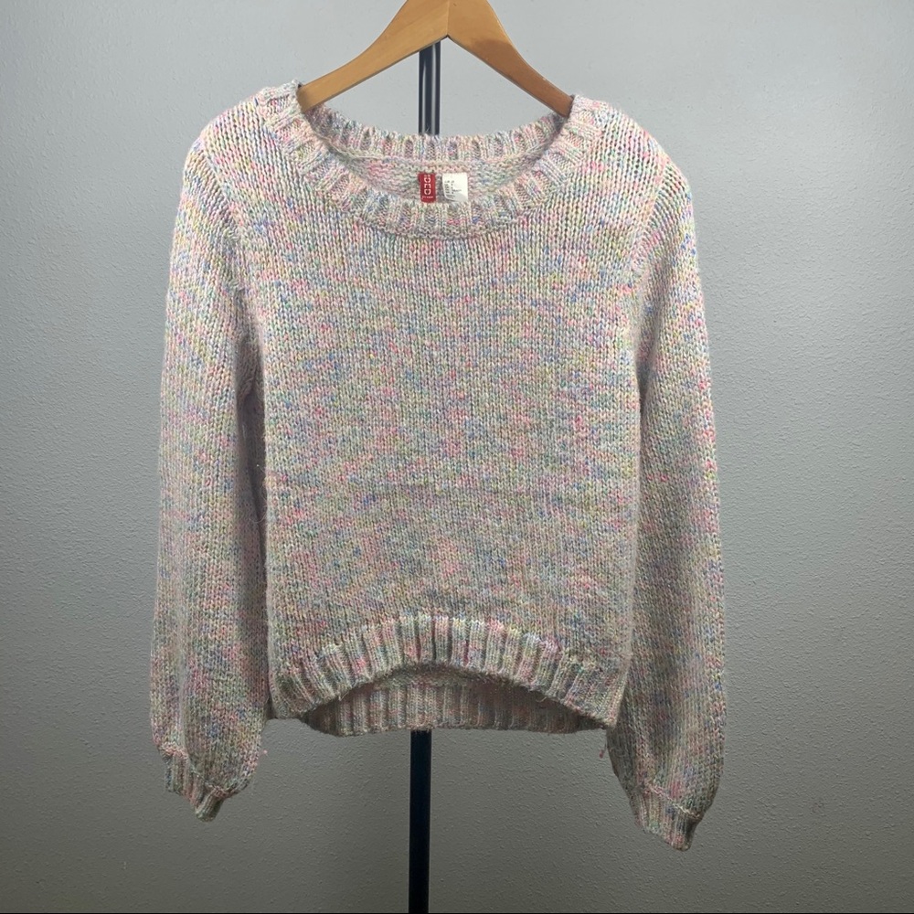 H&M Pink Rib Knit Glittery Sweater